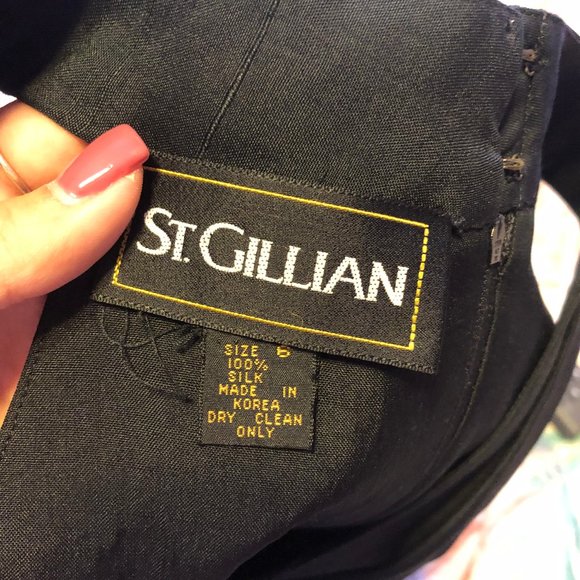 St. Gillian Midi-Black Dress, Size 6 - Picture 2 of 3